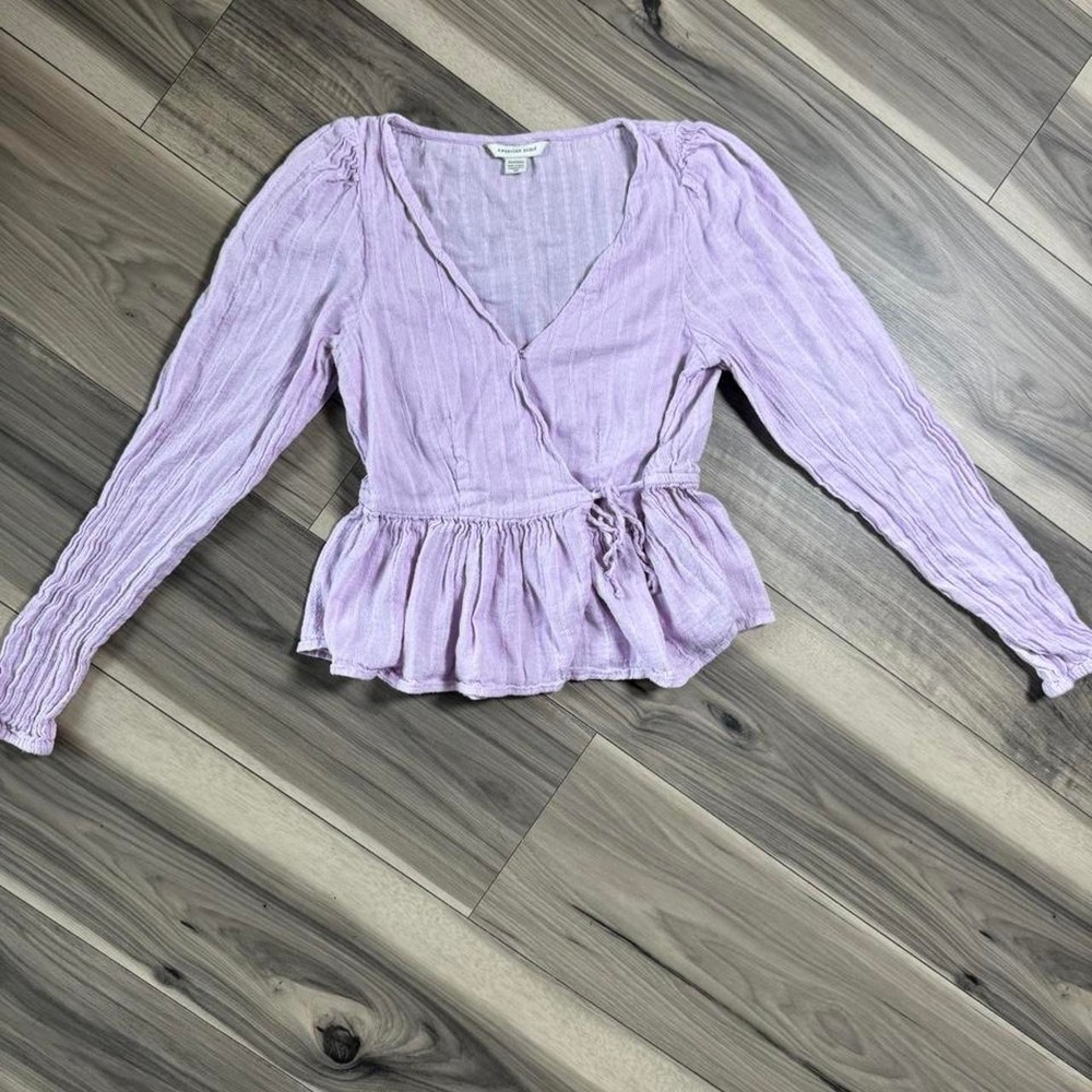 American Eagle Outfitters purple long sleeve blouse in a size XS